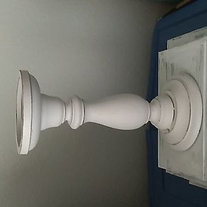 Candlestick candle holder white rustic